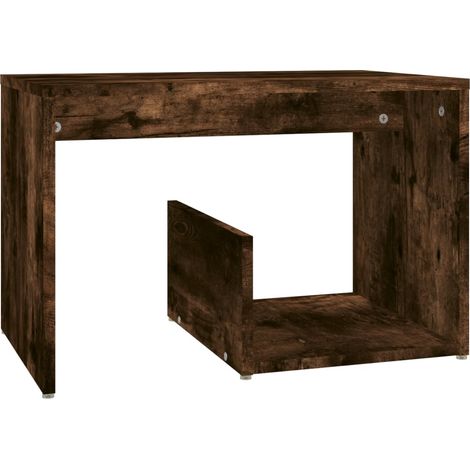 Mesa auxiliar madera contrachapada roble ahumado 59x36x38 cm vidaXL