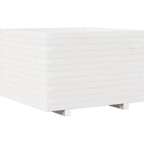 Maison Exclusive - Jardinière blanc 70x70x49,5 cm bois de pin massif