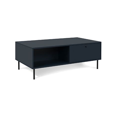 CALICOSY - Table basse 2 tiroirs et 2 niches bleu royal L110 cm - BOGOTA (1/6)