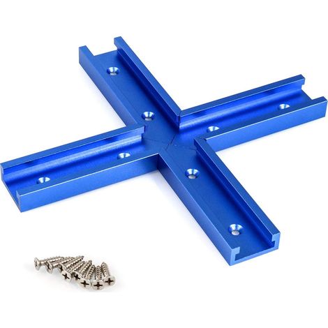 Kit de croisement de rail en T, outil de menuiserie en alliage d'aluminium 6063 de 4 pouces avec trous de montage pré-percés (1/2)