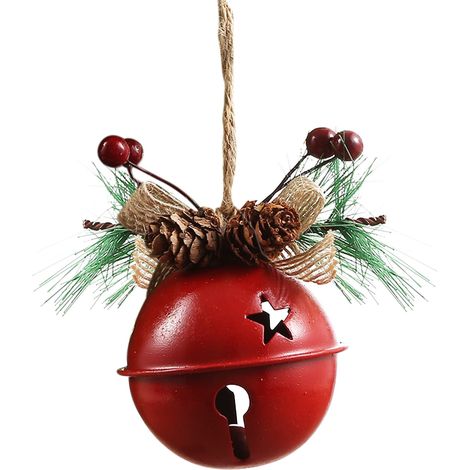 Clochette En Fer Forgé - Décoration De Noël Pour Arbre Ou Mur - Forme De Guirlande Et Arbre De Noël - 12 x 6 x 6 cm - 1 Pièce (1/4)