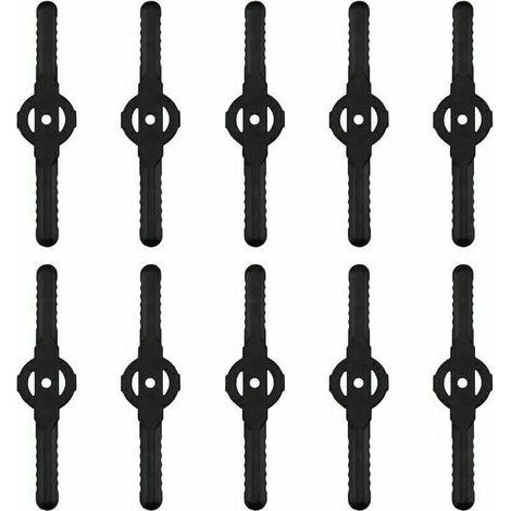 10 Pièces Lames de Tondeuse Jardin Tondeuse Accessoires, Lames de Rechange en Plastique, Outils de Jardin, Petit Trou 5mm, pour Jardin Pelouse Tondeuse, Coupe-bordures Sans Fil (1/5)