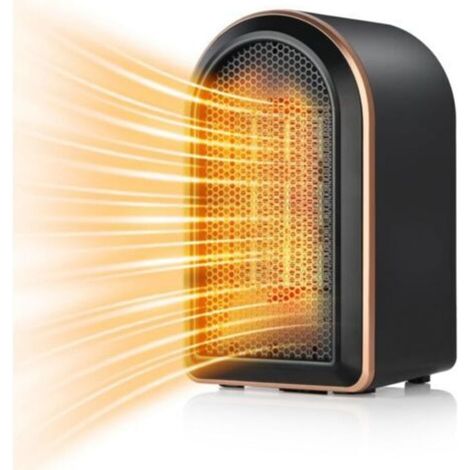 Electric Space Heater, 1200W PTC Ceramic Fan Heater with Thermostat, 2 Temperature Settings, Suitable for Living Room, Bedroom, Office (Black) (1/5)