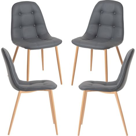 Packs Sillas Comedor - Pack 4 Sillas Plazi - Gris oscuro (1/5)