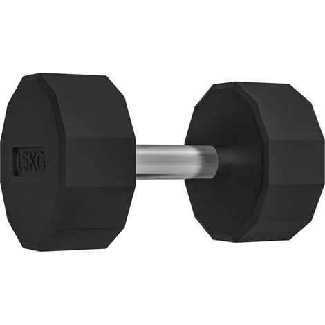 Kurzhantel mit rutschfestem Griff, Fitness, Heimtraining, 15 kg, schwarz (1/5)