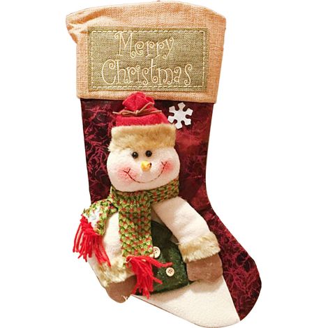 Chaussettes de Noël exquises, fabriquées à la main et personnalisées, à suspendre, pour échange de cadeaux, souvenir de fête, bonhomme de neige