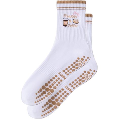 Calcetines Antideslizantes Para Pilates - Suela Con Puntos De Goma - Talla 36-42 - Para Yoga Ballet Barre Entrenamiento En Casa O Estudio - 1 Par (1/5)