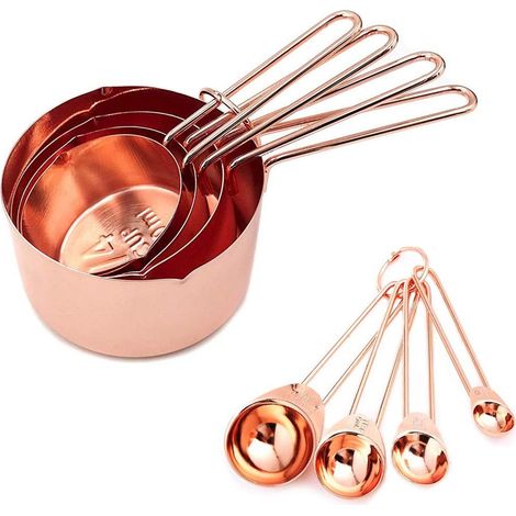 Acier inoxydable tasse à mesurer & Doseur 8 Set pour Mesurer des Ingrédients Pour la Cuisine, la Cuisson, la Cuisson (1/5)