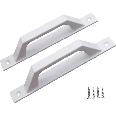 Tirador de aluminio de 19,6 cm para puerta corredera de granero, de acero al carbono (blanco D)