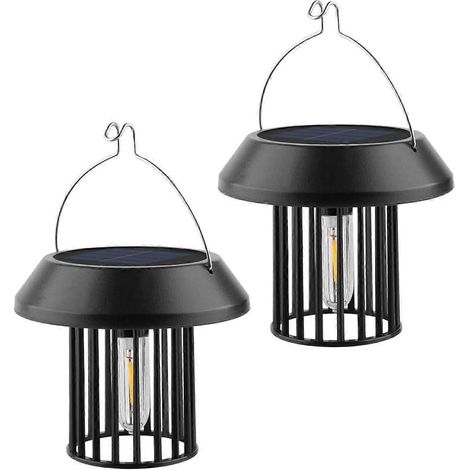 Lot de 2 lanternes solaires décoratives pour terrasse et jardin, style moderne. (1/5)