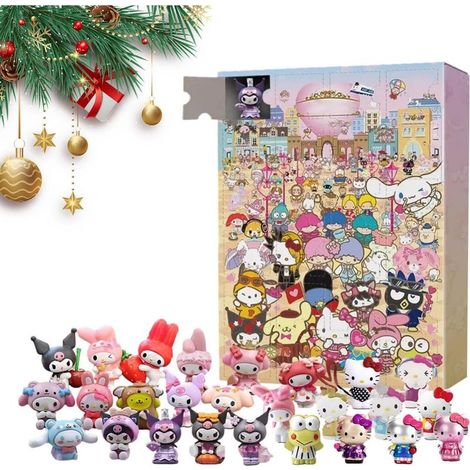 Weihnachts-Adventskalender, 24 Anime-Charaktere zum Sammeln, Anime-Cartoon-Puppen, Dekorationsspielzeug