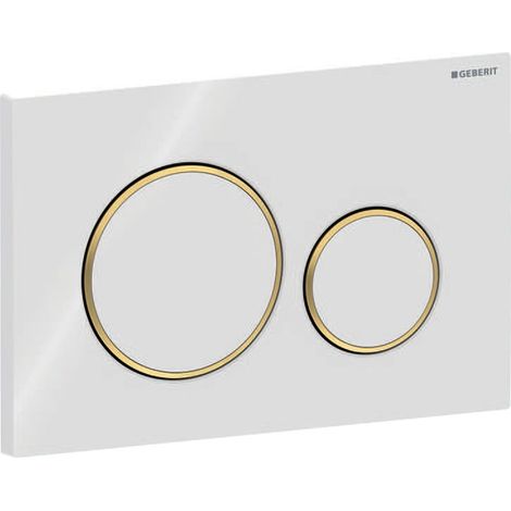 Placca di Comando SIGMA20 Doppio Tasto Bianco Dorato Geberit (1/2)