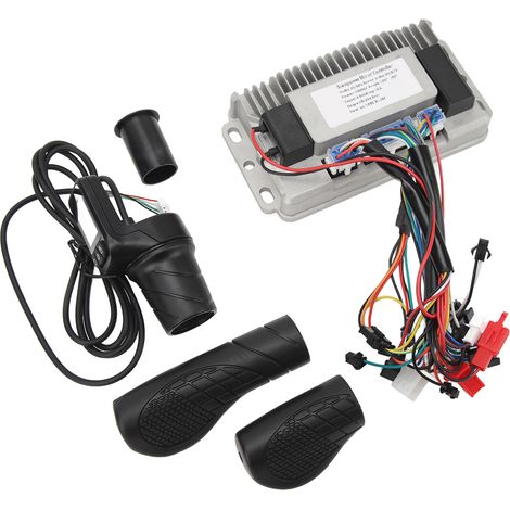 Kit de variateur de vitesse pour vélo électrique, moteur sans balais, avec poignée d'accélérateur à mi-course, 36 V/48 V, 1000 W, 38 A (1/5)
