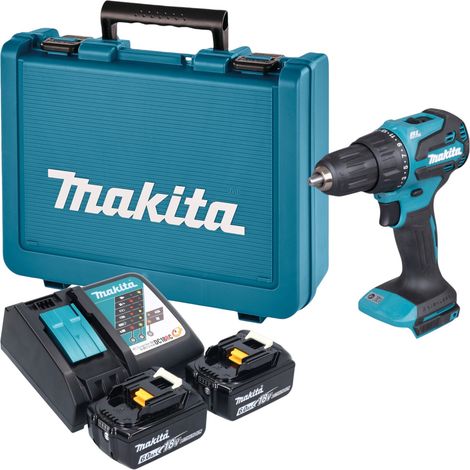 Taladro atornillador de percusión a batería Makita DHP 490 RGE de 18 V, 65 Nm, sin escobillas + 2 baterías de 6,0 Ah + cargador + maletín (1/5)