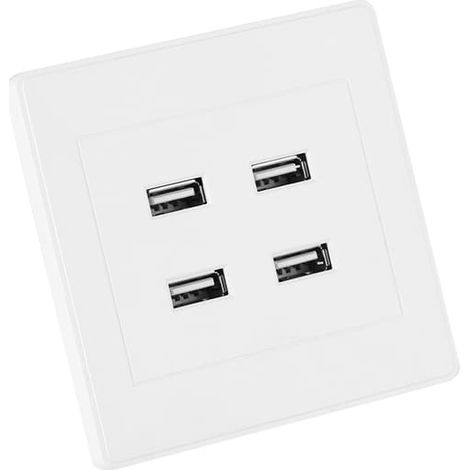 Prise de courant murale avec chargeur et 4 ports USB DC 5V pour la maison et le bureau (110-250V) (1/5)