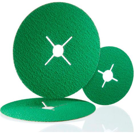 Disque fibre céramique CR 456 Fibre Procut pour inox, acier, alu, titane - Ø 125 mm al. 22 mm Plat - Grain 36 - 4 encoches - Boite de 25 - HERMES - 6178350