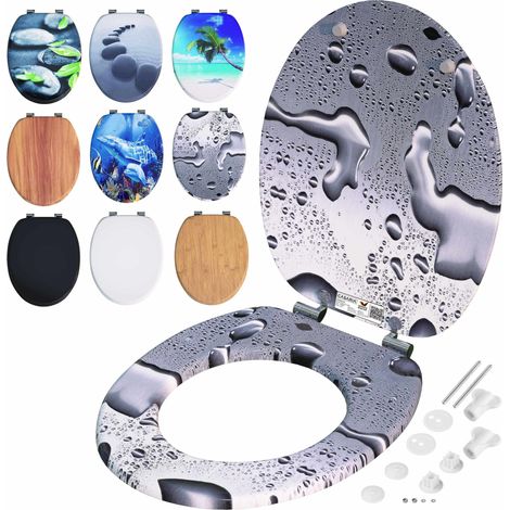 Casaria – Abattant WC avec fermeture douce – MDF haute qualité – Charnières en métal inoxydable – Fixation stable 3 points – Supporte jusqu'à 175 kg