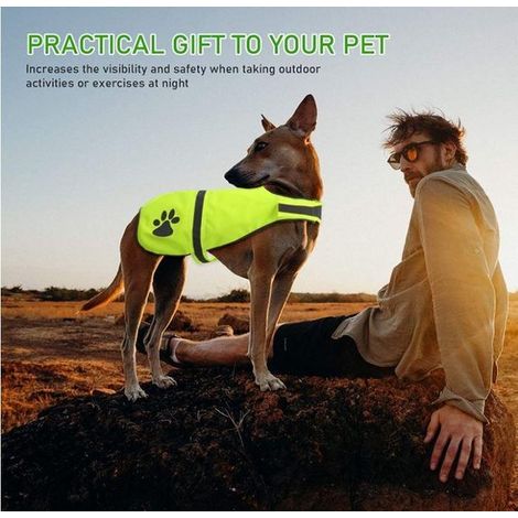 Gilet di sicurezza per cani, giallo riflettente, taglia XL (1/5)