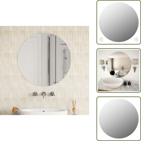 Miroir mural 70 cm Rond Verre - Miroir Mural - Miroir Rond - Miroir Argent - Décoration Murale - Miroir Salle De Bain (1/5)