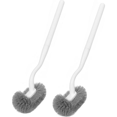 2PCS Brosse Toilette, Brosse wc, Balayette wc, Balai wc avec nettoyant pour Bords, Long Manche, Brosse de Nettoyage, Brosse de Nettoyage (1/5)