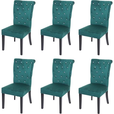 Set 6x sedie per sala da pranzo soggiorno HHG-513 100x51x64cm velluto verde