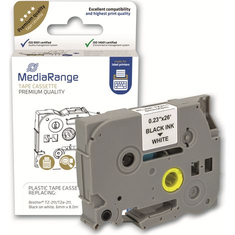 Ruban Mediarange MRBTZ211, remplace Brother TZ-211/TZe-211