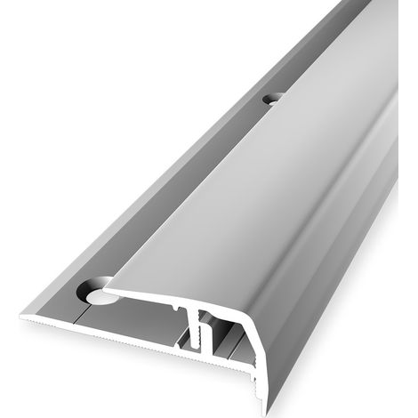 PROVISTON Treppenkantenprofil Metallprofil Breite: 33 mm Höhenausgleich: 7 - 14 mm Länge: 1000 mm Aluminiumprofil Silber 1 Stück (1/5)