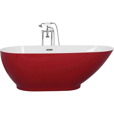 Freistehende Badewanne GUIANA 173 x 82 cm Rot