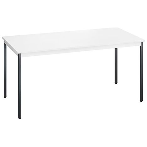 Table multi-usages plateau blanc L 160 x P 80 cm - Piètement anthracite - Maxiburo