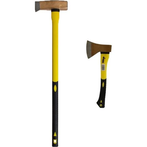 2er Beil / Axt - Spalthammer Set mit Fiberglas-Stiel 33cm + 90cm (1/4)