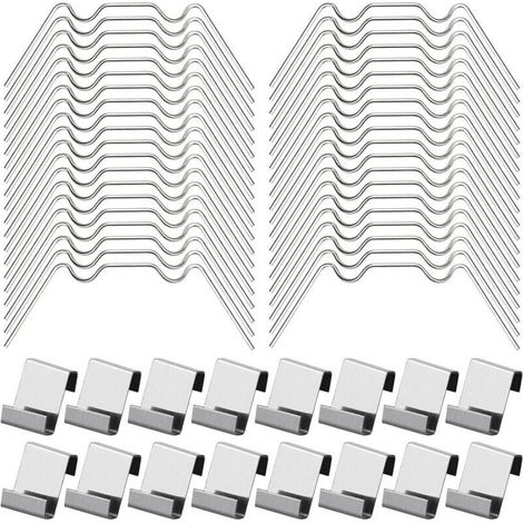 100Pcs Clips de Vitrage pour Serre Inclure 50Type W Serre Pinces en Acier Inoxydable et 50 Clips de Type Z pour Vitre de Serre (1/5)