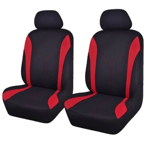 Universal Mode Maille Housses de siège de Voiture (2 Fronts, Noir Rouge) NPTERBL (1/5)