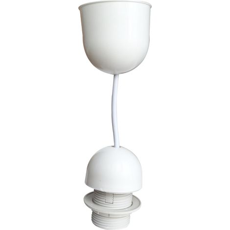 Tibelec - Suspension plastique, équipée E27, Blanc