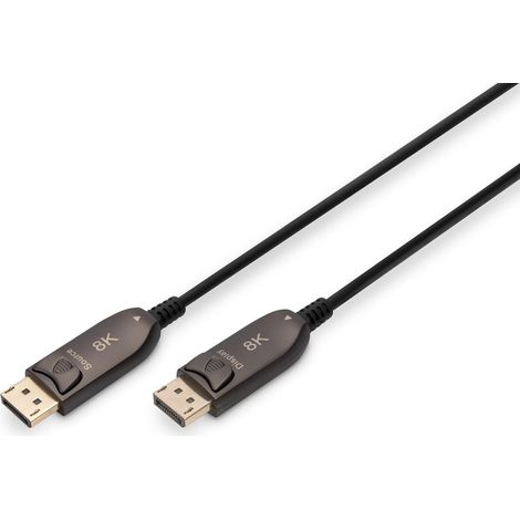 Digitus Digitus Cavo in fibra ottica ibrido DisplayPort AOC, UHD 8K, 20 m (1/4)