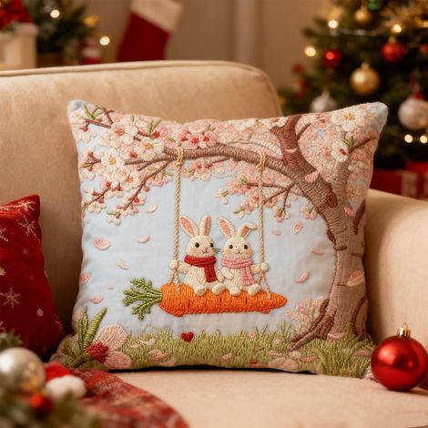 Taie D Oreiller - Linen - Imprimé Multicolore - 25 X 25 Cm - Décoration Intérieure Festive - Lot De 1 (1/5)