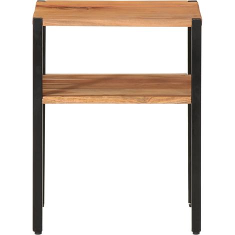 Table d’appoint,Bout de canapé,Table basse 35x35x45 cm bois massif d'acacia et fer CFW67211 (1/5)