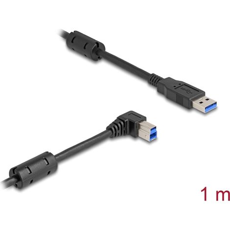 Delock Cable USB 5 Gbps Tipo-A macho a Tipo-B macho 90Â° acodado a la derecha 1 m