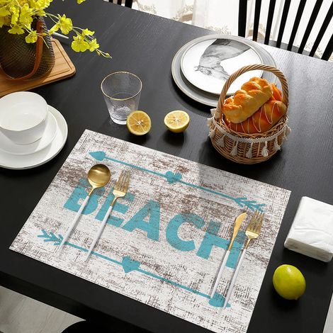 Creative Car Series Placemats - Hotel Restaurant Placemats, Home Use, Leather, Non-slip, Waterproof, Heat Insulating Table Mats - Car Series - 10 - Leather, Color Printed, 3045CM