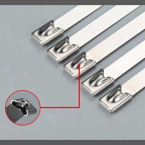 Colliers de serrage en acier inoxydable 7,9400, colliers de serrage autobloquants, colliers de serrage métalliques, chemins de câbles, colliers de serrage à billes (1/5)