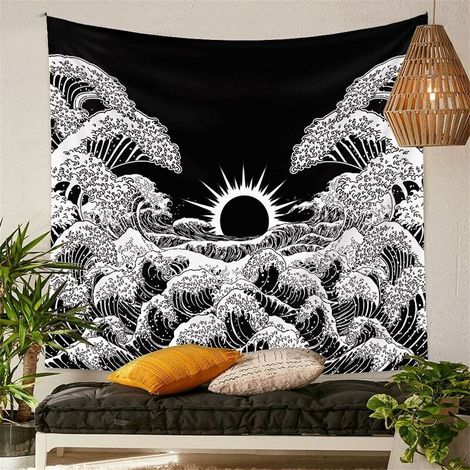 Panoramic Wall Tapestry Fabric Wall Hanging Nature Bedroom Decoration Bohemian Wall Hanging Japanese Wall Hanging Tapestry for Living Room Dormitory (150x200cm) (1/4)