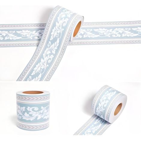 Bordure de papier peint K15 Décoration Murale Amovible Frise Murale Autocollant Papier Peint Autocollant Imperméable en PVC Plinthe Autocollant 12cm X 500cm (1/3)