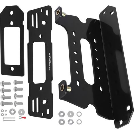 Black Winch Mounting Plate for Polaris Ranger Diesel 1000 Crew 2015-2018 (1/5)