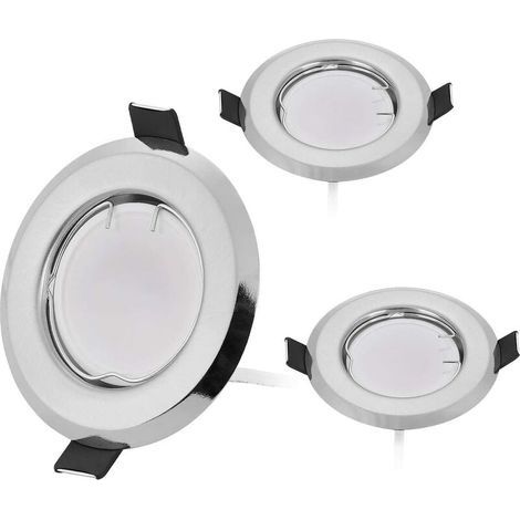 Lot de 3 spots LED encastrables super plats avec module d'ampoule à intensité variable 3 x 5 W, découpe 2,5 pouces 3 W 7-8,5 cm, lumière blanche chaude, angle de faisceau 120° (1/5)