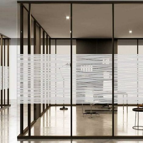 Película estática para ventanas, opaca, autoadhesiva, resistente a los rayos UV, ideal para decorar ventanas de cocina, dormitorio y baño (rayas irregulares) (90 x 200) (1/4)
