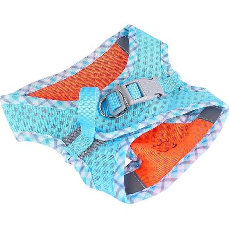 Harnais pour animaux de compagnie avec laisse réfléchissante, réglable et anti-fugue, pour chats et chiens, avec corde de traction pour les promenades. (1/2)