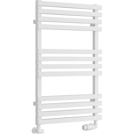 Reina Kale Designer Heated Towel Rail 816mm H x 500mm W - White (1/3)