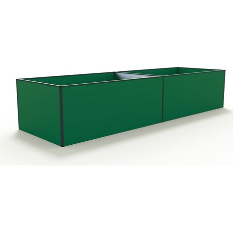 GFP Hochbeet Kräuter-Gemüse-Beet KINGSIZE DANIELA Aluminium - 387 x 119 x 77 cm - Grün - formstabil und witterungsbeständig mit Aluminium-Hohlkammerprofilen