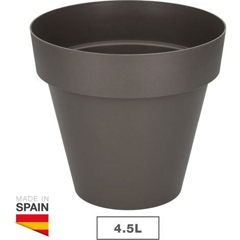 FPLUS plastiken maceta serie tes redonda 22 cm antracita 8622-ant (1/4)