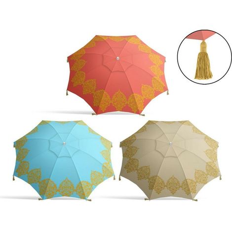 Bigbuy-garden Parasol Frange Multicolore Ø 180 cm Tissu Oxford