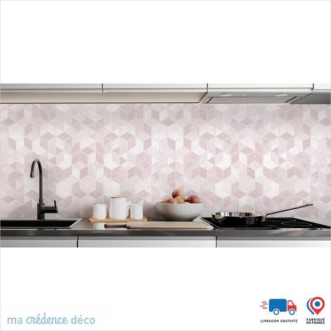 Crédence : Losanges gris - Couleur Rose clair - Alu composite - 120 - 60 (1/3)